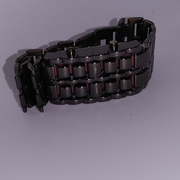 Men's Lava Iron Metal LED Faceless Bracelet Wrist Watch - Picture 4 of 10